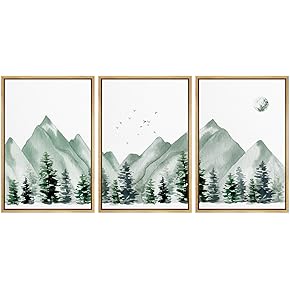 SIGNWIN 3 Piece Framed Canvas Wall Art Abstract...
