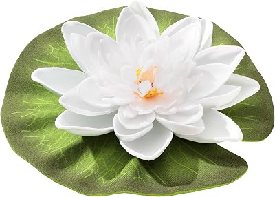 Blagdon Floating Lily 5 ½ inch Diameter White Plastic Pond Decoration