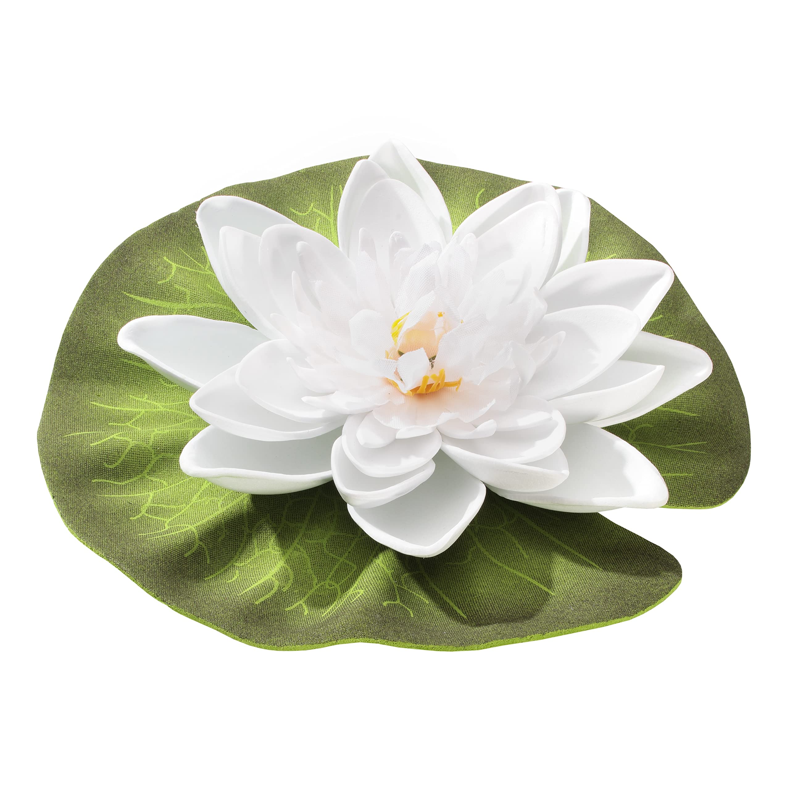 Blagdon Floating Lily, 5 ½” Diameter, Plastic Plant, Pond/Aquarium Decoration, White