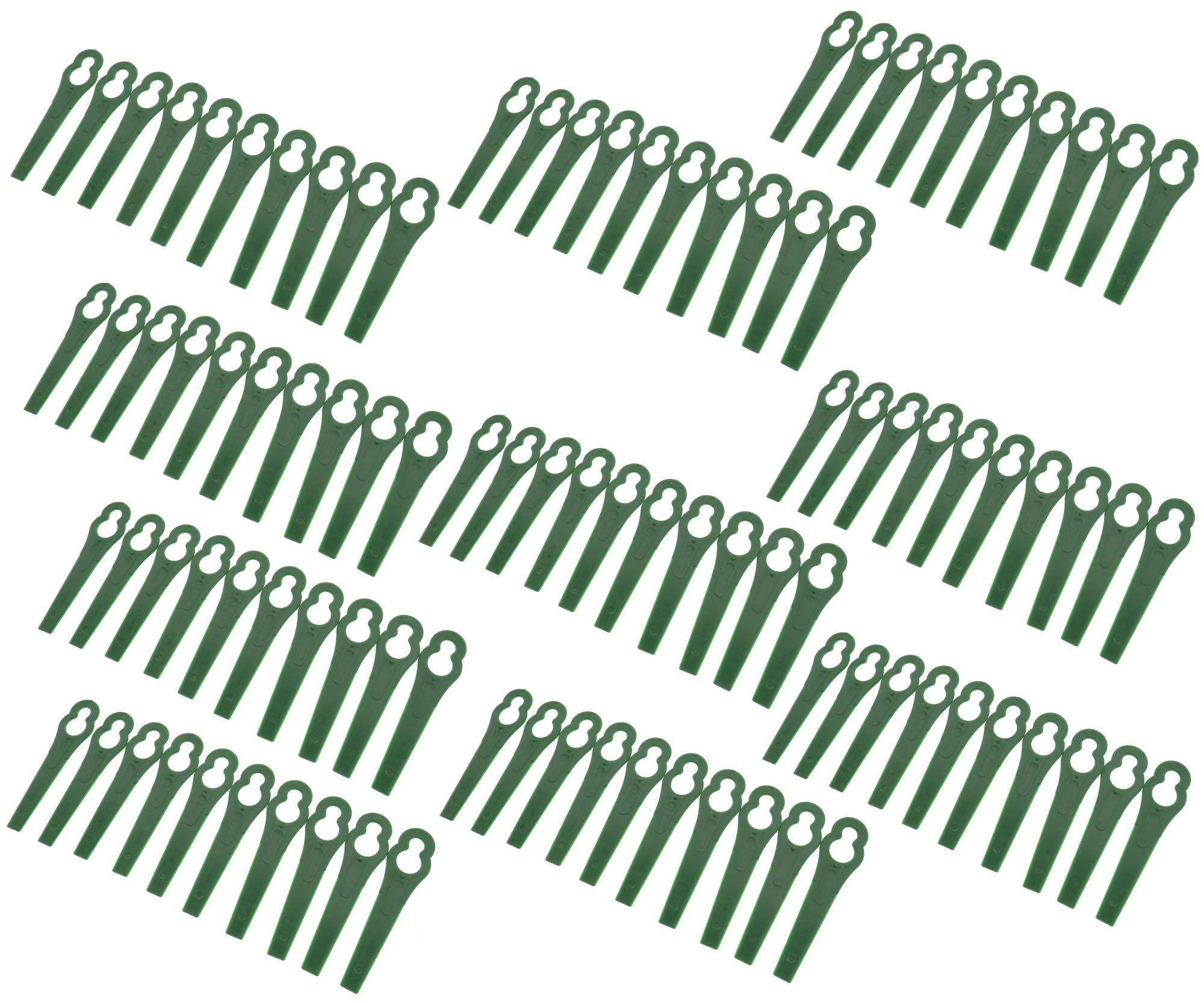 The Lord of the Tools 100Pcs Trimmer Blade Lawnmower Strimmer Green Compatible with Bosch ART23 Accutrim (Plastic)