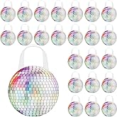Shihanee 24 Pcs Disco Goodie Bags Disco Ball Non Woven Gift Bags with Handles Mirror Ball Retro Candy Treat Bag for 70s 80s 90s Bachelorette Birthday Dance Music Party Favor Supplies