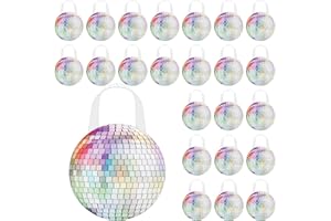 Shihanee 24 Pcs Disco Goodie Bags Disco Ball Non Woven Gift Bags with Handles Retro Candy Treat Bag for 70s 80s 90s Bachelorette Birthday Dance Party Favor Supplies