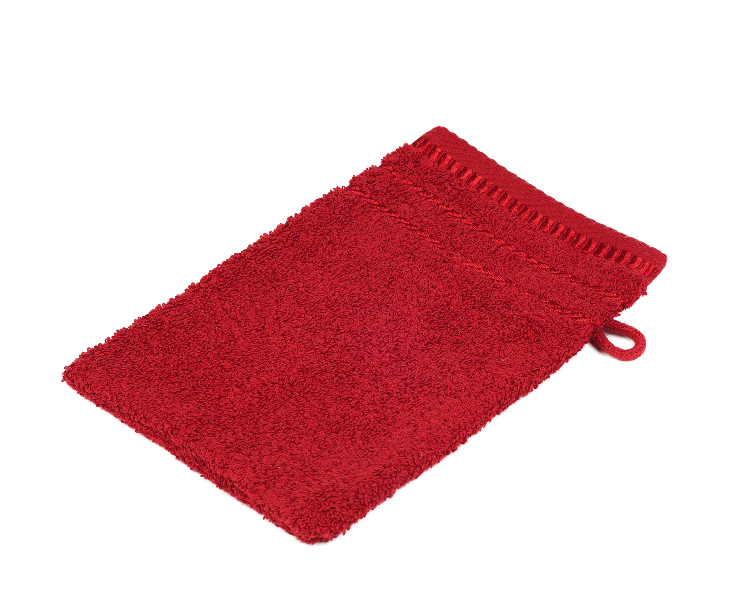 Gözze - Bath/Shower Glove/Mitt, Set of 4, Berlin, 100% Cotton, 17 x 24 cm - Bordeaux