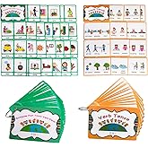 Zwttey Irregular Verbs/Verb Tense 2 Themes English Flashcards Vocabulary Building Pocket Cards Grammar Educational Learning Aids Pre-Kindergarten Classroom Supplies