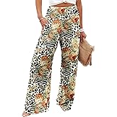 JZC Women's Palazzo Lounge Pants Casual Wide Leg Pants High Waist Flowy Toursers with Pockets