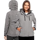 Foxelli Women's Waterproof Hiking Jacket – Warm Fleece-Lined Windproof Coat, Hooded Rain Jacket