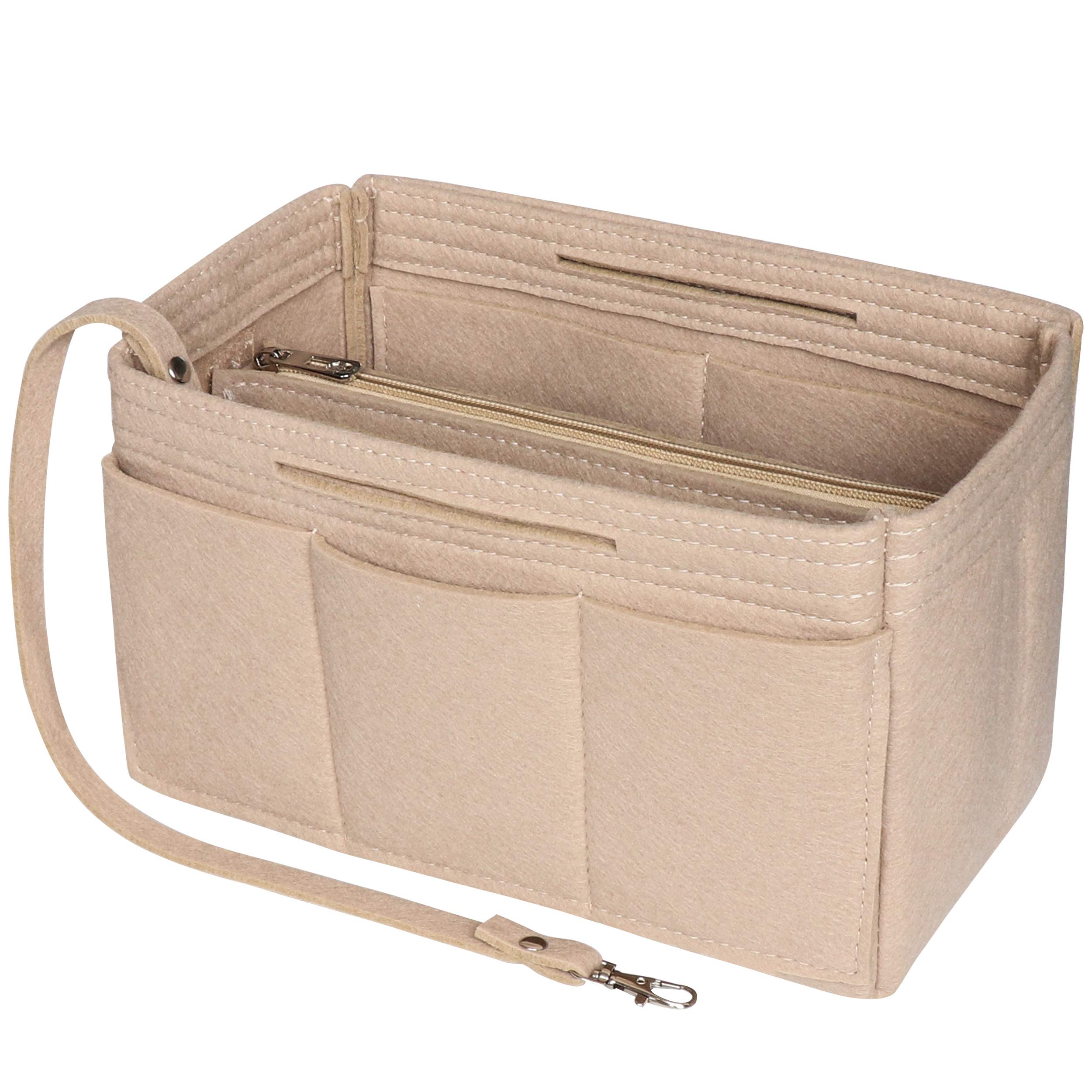 Soyizom Felt 2in1 Bag - Tote, Purse & Organiser Insert with Handbag Liner (Beige, X-Large)