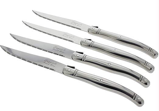 Amazon Com French Home Laguiole Stainless Steel Steak Knives Set Of 4 Kitchen Dining