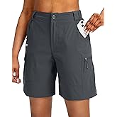 Viodia Women's 7" Hiking Cargo Shorts with Pockets Quick Dry Lightweight Shorts for Women Golf Casual Summer Shorts