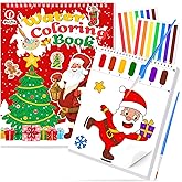 Paint with Water Coloring Books for Toddlers, Watercolor Painting Book and Drawing Art Paper for Kids Ages 3 4 5 6 7 8 Years Old, Christmas Art Craft for Drawing with Brush