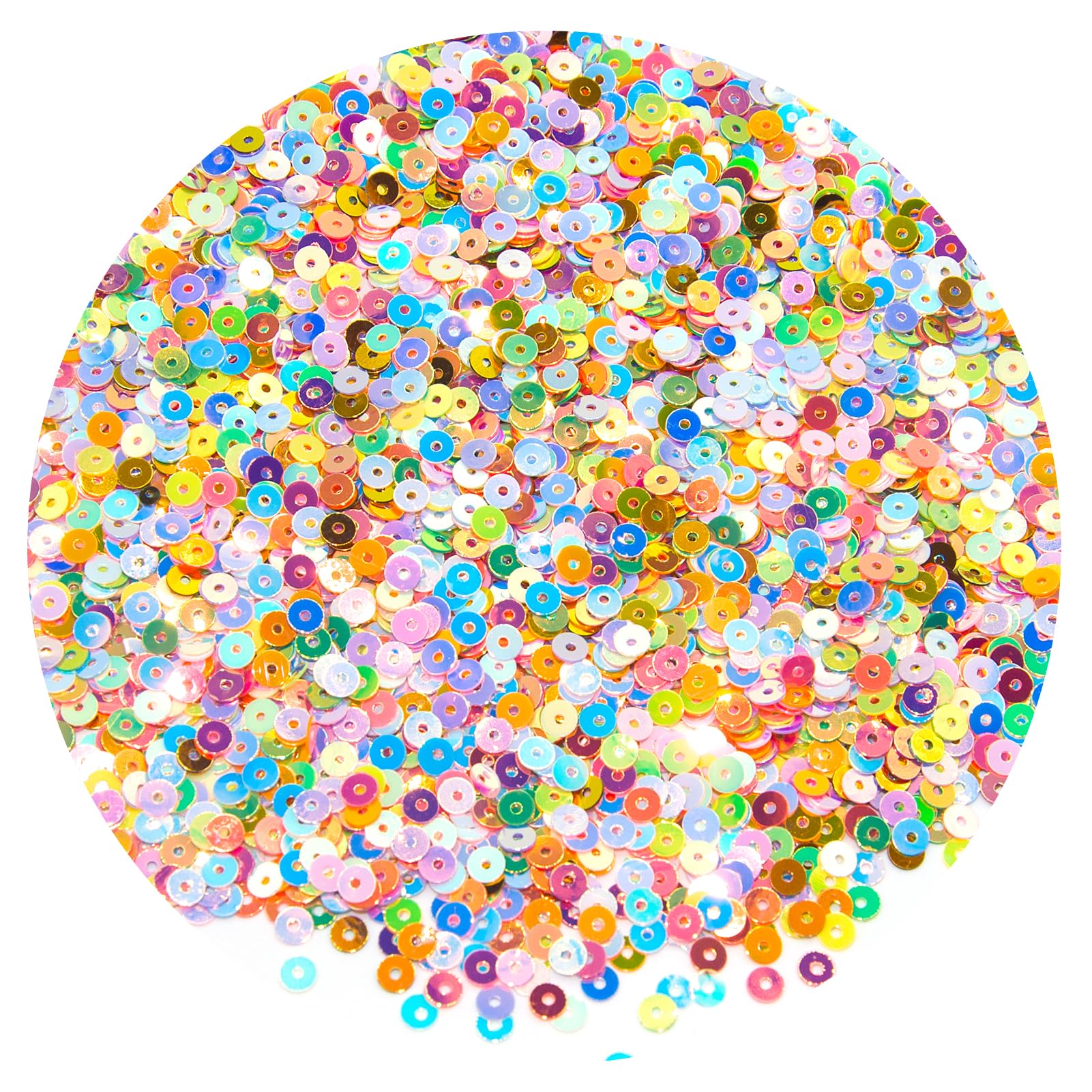 Photo 1 of 10000Pcs Flat Loose Sequins,4mm Bulk Loose Sequins for Crafts,Round Glitter Sequin Embroidery for Art Sewing Decoration(Mixed Color)