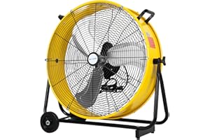 BILT HARD 24" 8100 CFM High Velocity Industrial Drum Fan, 3-Speed Heavy Duty Metal Shop Fan for Garage, Warehouse, Workshops, Factory and Basement, UL Listed