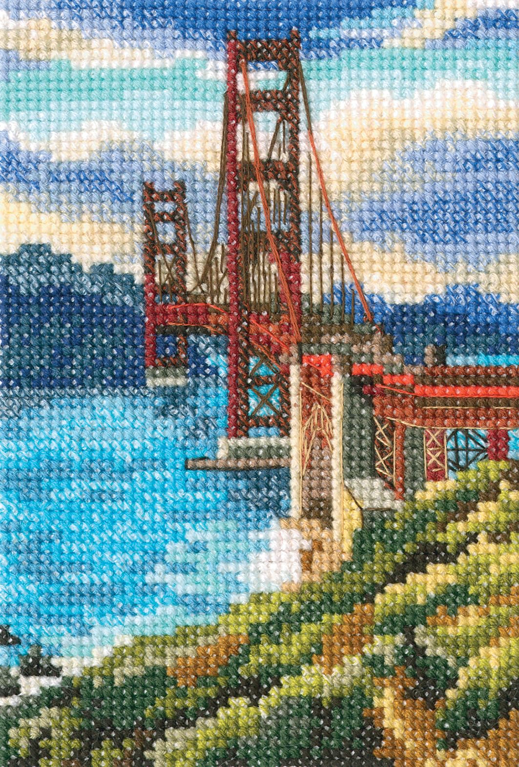 RTO BALTIC OU Cross Stitch KIT GOLDN, Cotton, Golden Gate Bridge (14 Count), One Size