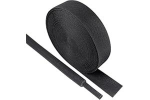 SUNNAREPOON Black 2:1 Ratio Automotive Heat Shrink Braided Sleeving,Wear-Resistant Flat Woven Shrinkable Sleeve Fabric Car Cable Wires Hoses Protection (3/4"-15ft)