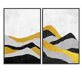 SIGNWIN 2 Piece Framed Canvas Wall Art Minimalism...