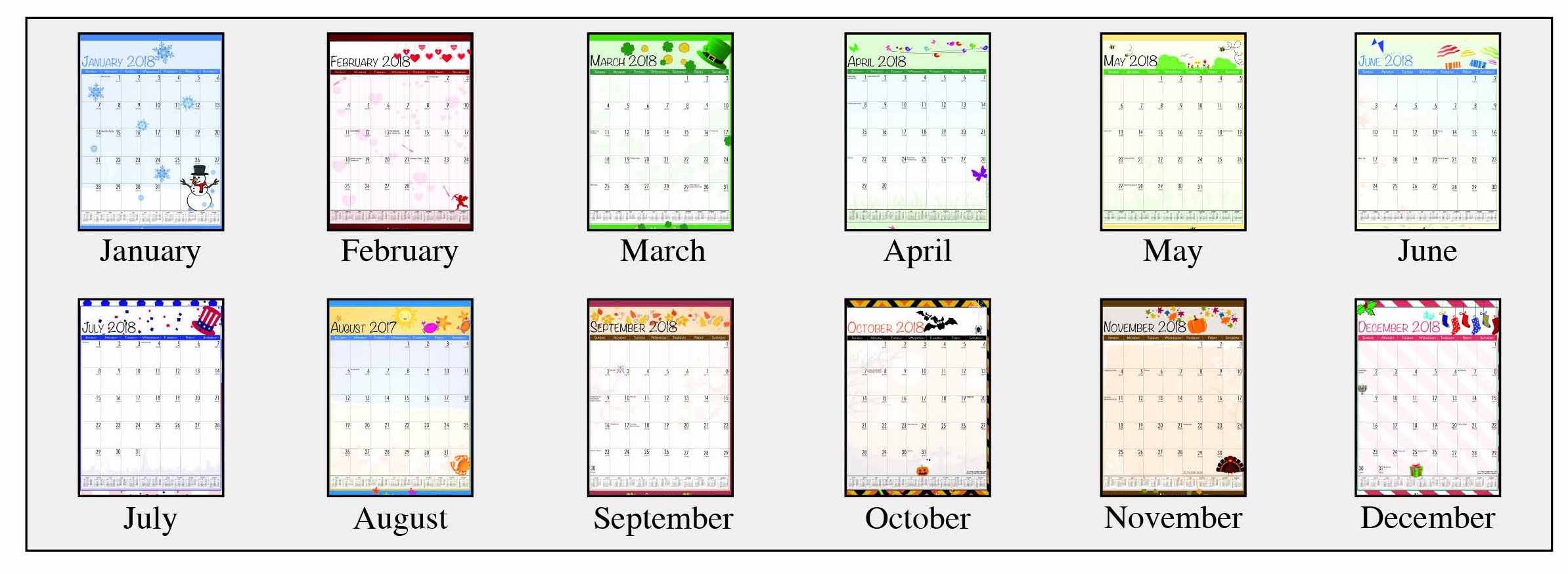House Of Doolittle 2018 Laminated Wipe Off Wall Calendar - View #4