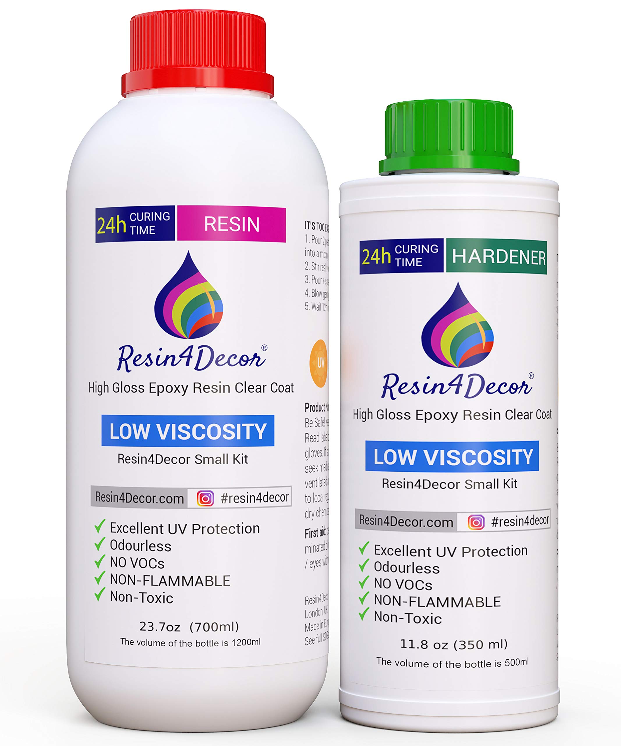 Epoxy Art Resin Clear Nontoxic UV Resin4Decor, 1050ml Buy Online in