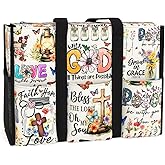 84hoods Multi-Pocket Tote Bag for Women. God Jesus Christian Faith Religious Gift. Waterproof Shoulder Bag with Multiple Convenient Pockets and Zipper. All Things are Possible.