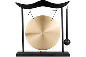 Mose Cafolo Zen Art Table Brass Gong – Feng Shui Desk Gong for Home Decor, Meditation, Housewarming, and Blessing Gift