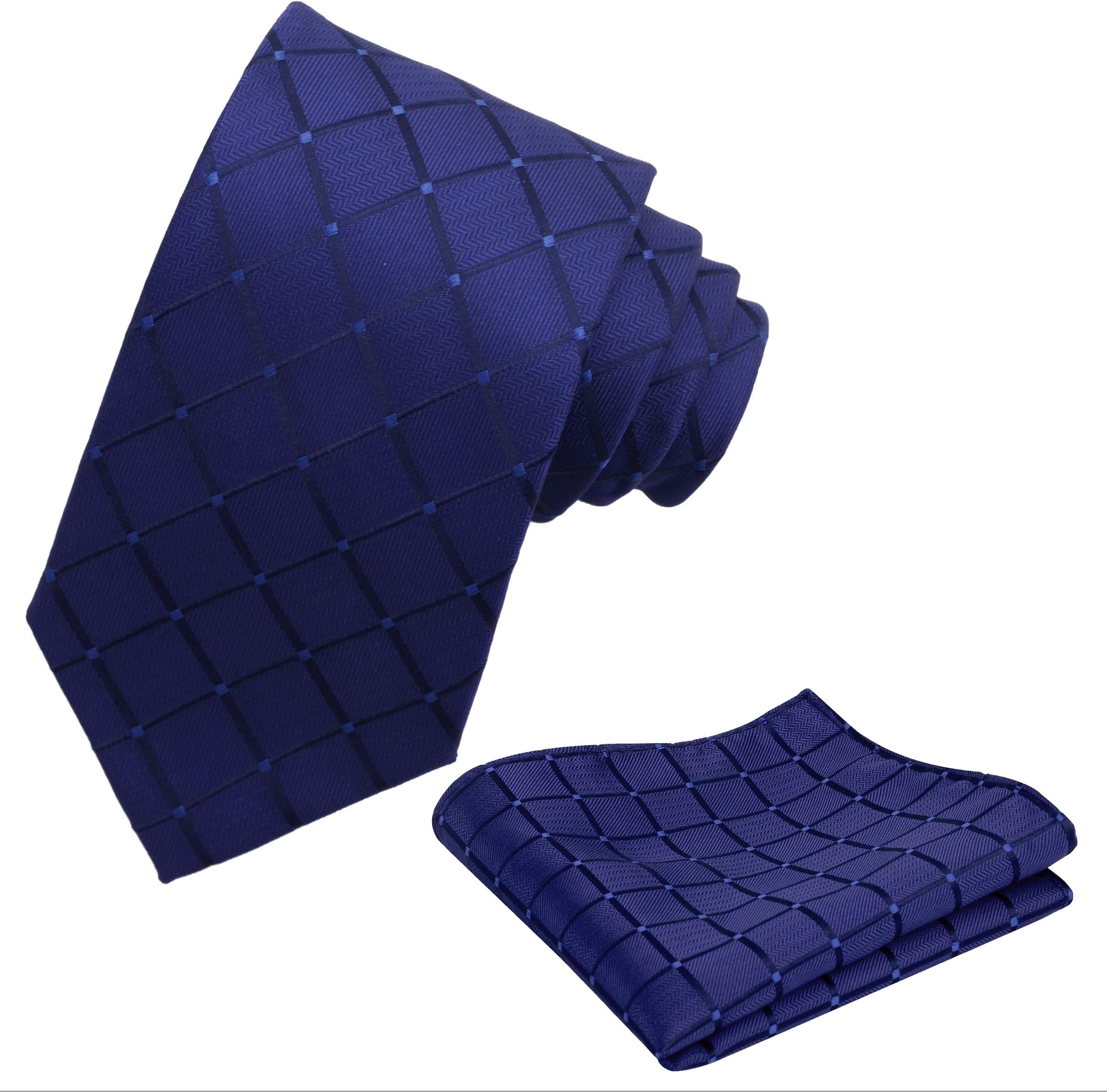 Lizzton 3.15" Men Ties Handkerchief Woven Classic Necktie & Pocket Square Set + Gift Box
