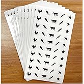 10 Sheets(500 Qty) Meal Stickers,Wedding Food Choice Sticker for Place Cards, Beef, Chicken,Fish (Black)