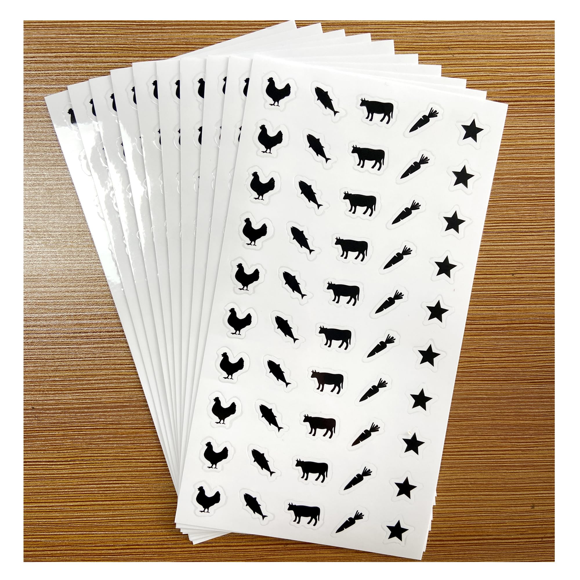 Photo 1 of 10 Sheets(500 Qty) Meal Stickers,Wedding Food Choice Sticker for Place Cards, Beef, Chicken,Fish (Black)