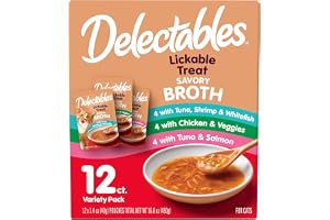 Delectables Savory Broths Lickable Wet Cat Treat Variety Pack, 12Count(Pack of 1)