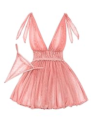 Lilosy Petite Sexy Polka Dots Mesh Sheer Babydoll