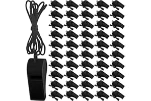 ZUAZAOR 200 Pieces Plastic Whistles with Lanyard Loud Whistles Emergency Whistles Bulk for Trainning Outdoor Hiking Sports Coaches Teacher Referees Whistle