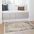 Ruggable Washable 4x6 Area Rug, Kamran Coral, Premium Rugs for Living Room, Bedroom, Kitchen, Office, Classroom with Gripper Non Slip Pad