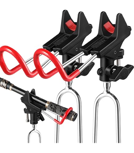 Porte-cannes GOLDEAL Pour Pêche En Banque (2 Supports, Inox Jaune)