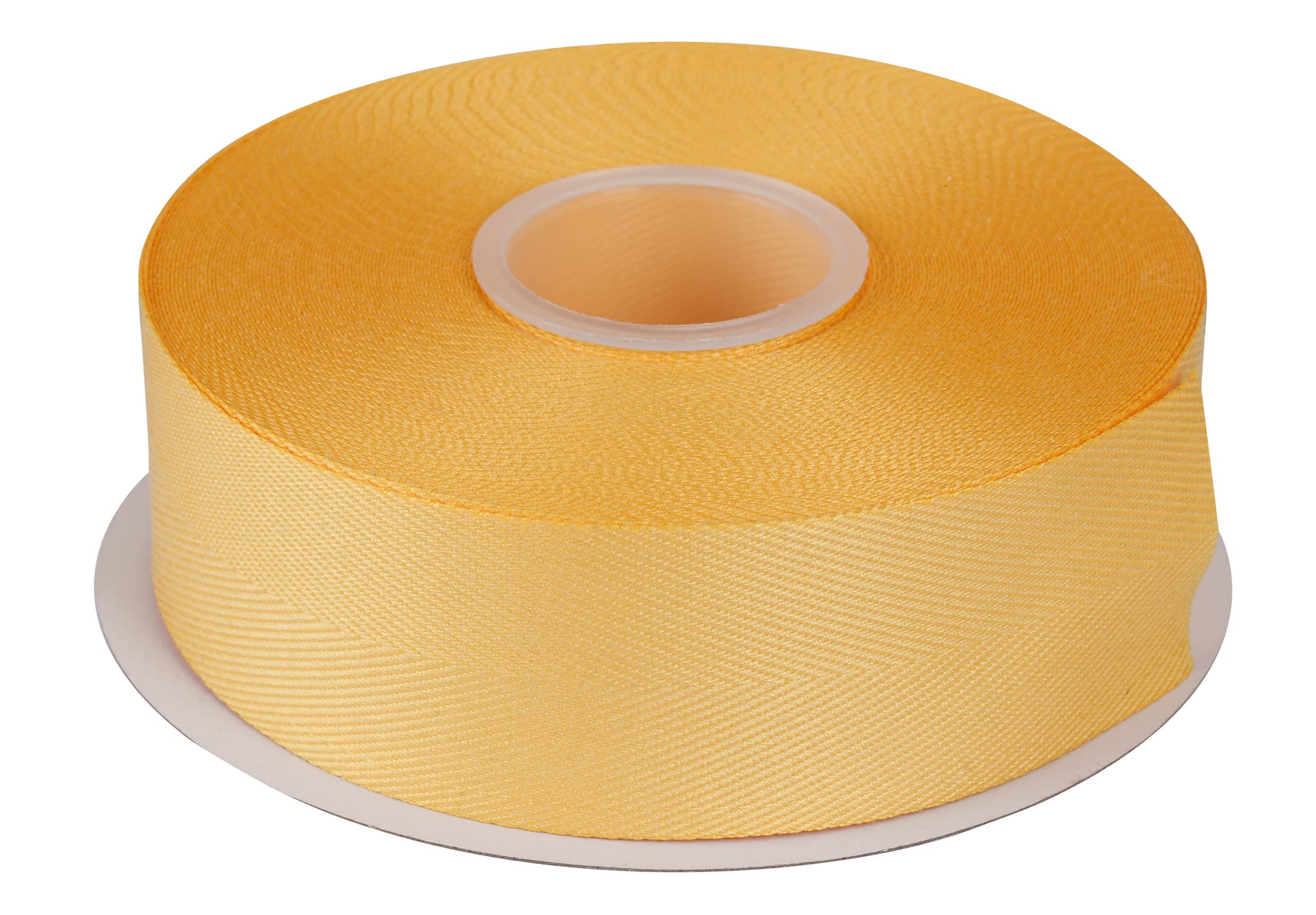 Joycrosso Herringbone Tape Twill Ribbon Soft Handle, Great for Gift Wrapping Craft Sewing, 38mm x 22 Meters - Yellow Gold