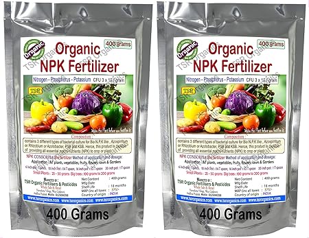 TSR Garden Store Organic NPK consortia Nitrogen Phosphorous Potassium 3in1 biofertilizer granules 800 Grams (400g + 400g)