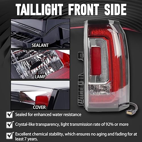 Ds-auto-parts LED Tail Lights For 2015-2020 GMC Yukon XL – Left & Right Pair (Replaces 84536243/84536242)
