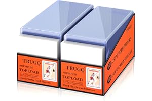 TRUGQ 400 Card Sleeves Top Loads for Cards,3"X4"Baseball Card Protectors,Toploaders Hard Plastic for Trading Game Sports Football Cards(200 Hard Protectors + 200 Soft Sleeves