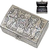 February Mountain Mother of Pearl Wooden Trinket Box - Abalone shell Jewelry box for mom, daughter, sister, friend - Trinkets, Treasure, Gift card, Business card holder Decorative box