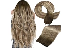 Full Shine Genius Human Hair Weft Hair Extensions Human Hair 50G Hand Tied Weft for Women Real Human Hair Bundles 3/8/22 Root