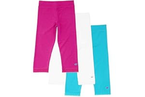Lucky & Me Girls Leggings, Capri Length with Lace Trim and Wide Waistband, Jada 3 Pack