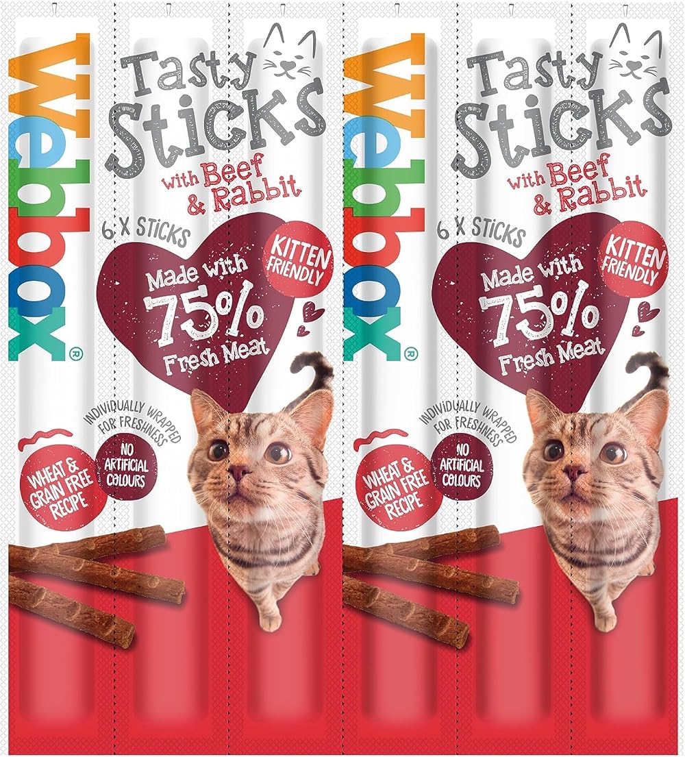 Webbox Cats Delight Sticks Beef and Rabbit 6 Sticks Cat Treats