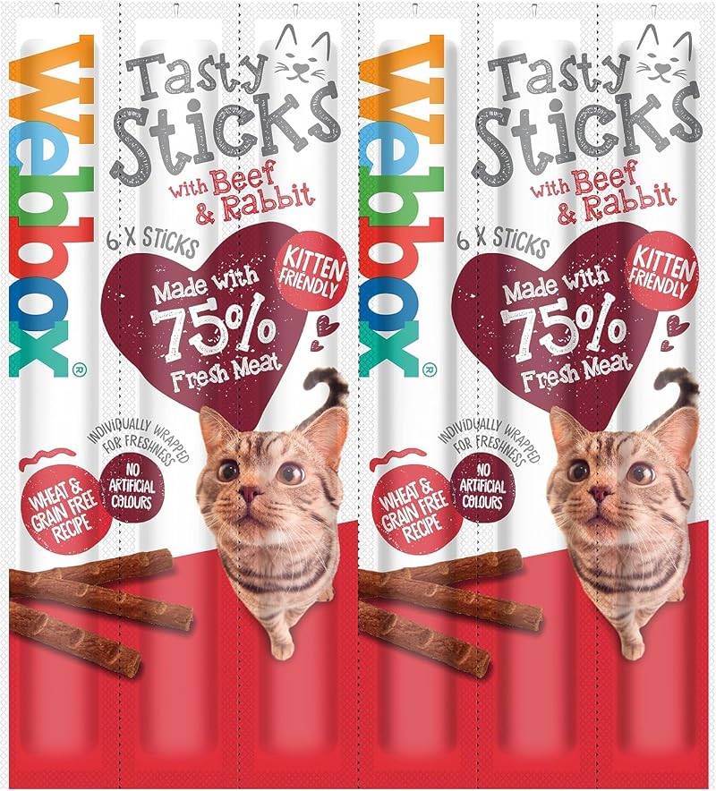 Webbox Cats Delight Sticks Beef and Rabbit 6 Sticks Cat Treats
