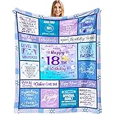 Fesangtao 18th Birthday Gifts for Girls - 18 Year Old Girl Birthday Gifts - Birthday Gifts for 18 Year Old Girl - 18th Birthday Gifts for Daughter - Happy 18th Birthday Blanket 60"X50"