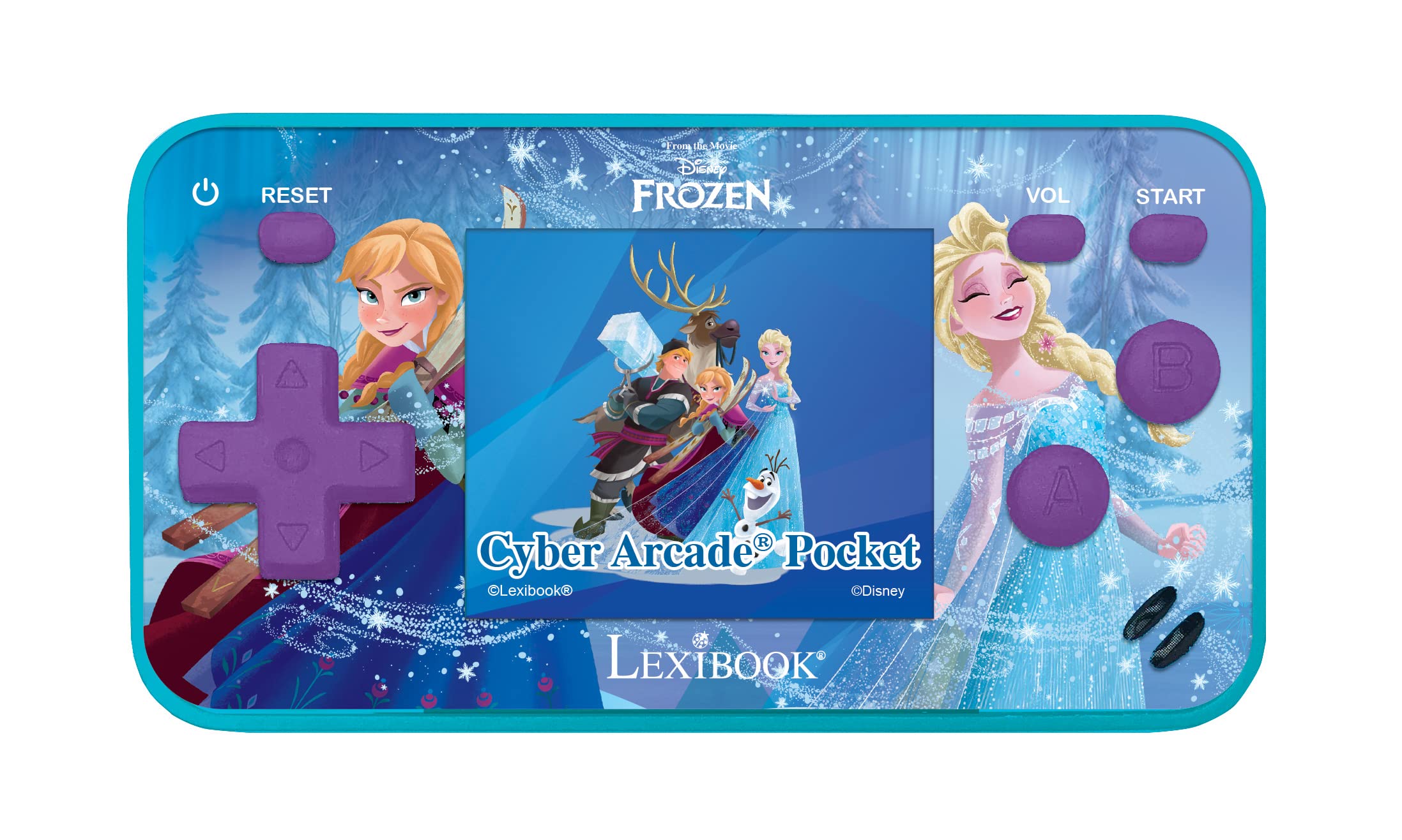 LEXIBOOK-JL1895FZ-Frozen-Arcade-Pocket-Consola-portatil-150-Juegos-LCD-Funciona-con-Pilas-MoradoAzul-JL1895FZ