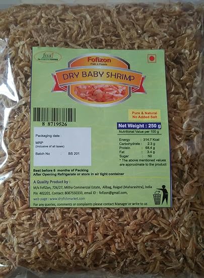 Fifozon Dry Fish Seafood - Dry Tiny Baby Shrimp - 250 Grams