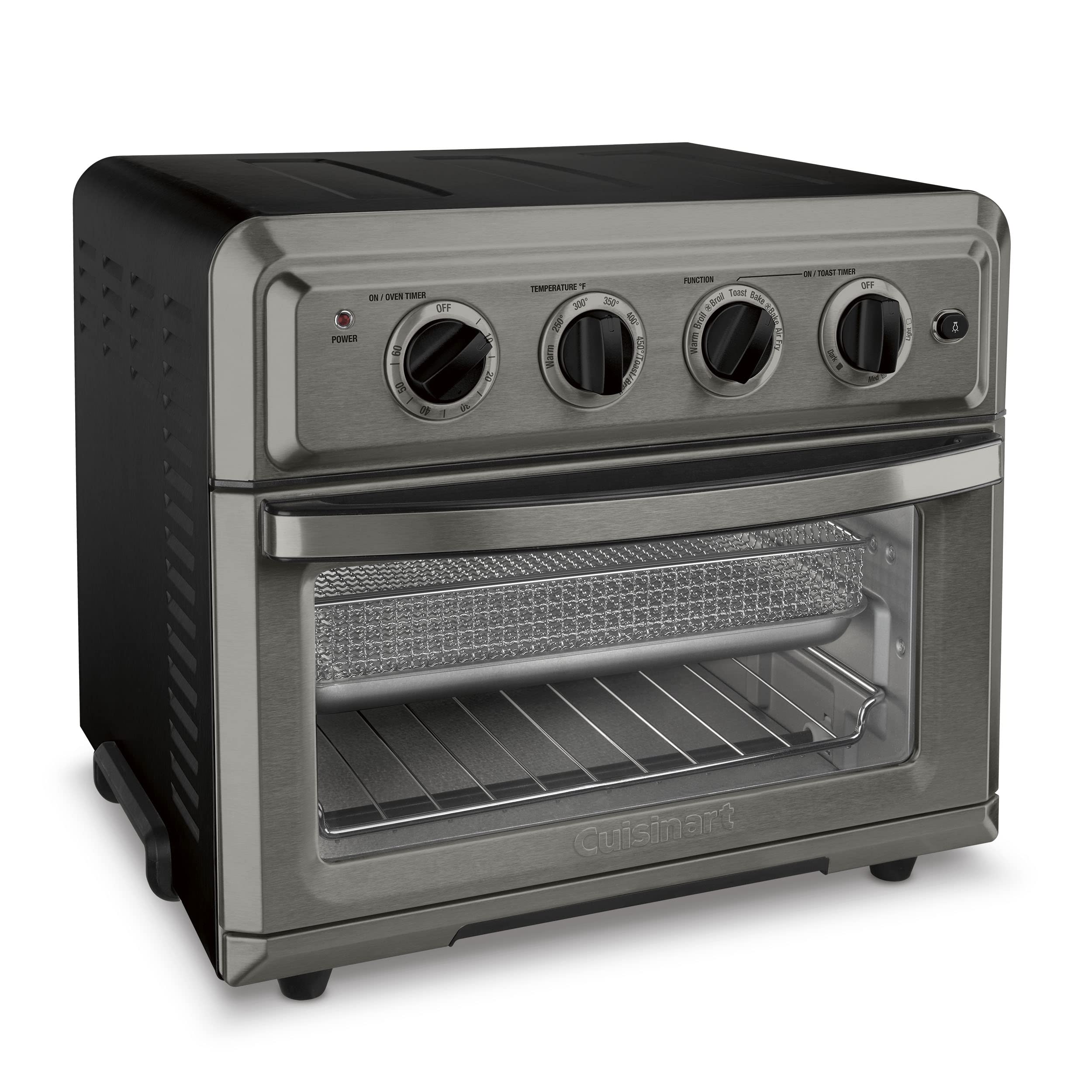 Cuisinart TOA-60BKS Convection AirFryer Toaster Oven, Premium 1800-Watt Oven with 7-in-1 Functions and Wide Temperature Range, Large Capacity AirFryer with 60-Minute Timer/Auto-Off, Black Stainless