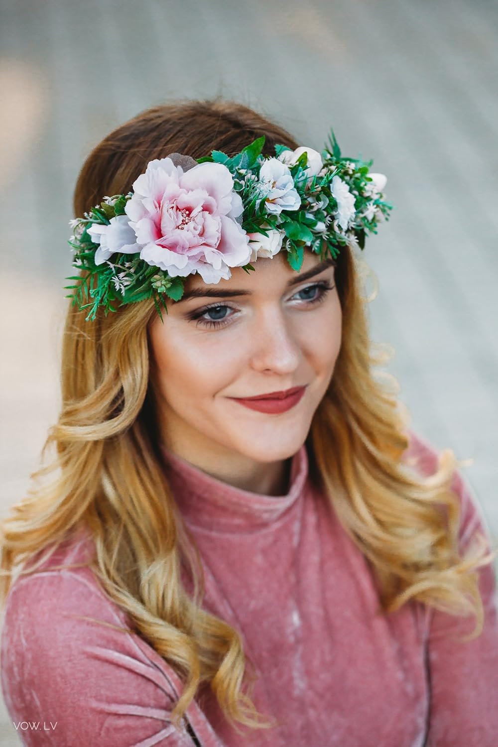 Flower Crown Pink Flower Crown Pink Crown Headband Pink Crown Headband Adult Pink Headband Pink Flowers Flower Crown Pink Wreath Amazon Co Uk Handmade