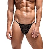 Avidlove Mens Lace Thong Sexy Low Rise T-back G-string Comfortable Men's Thong Underwear 1-4 Pack