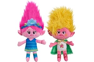 DreamWorks Trolls Band Together 8-inch Small Plush Poppy and Viva 2-Piece Set, Stuffed Animals