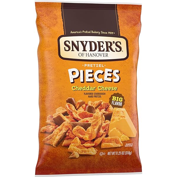 SNYDER’S OF HANOVER CHEDDAR CHEESE FLAVORED PRETZEL PIECES, 11.25 OZ