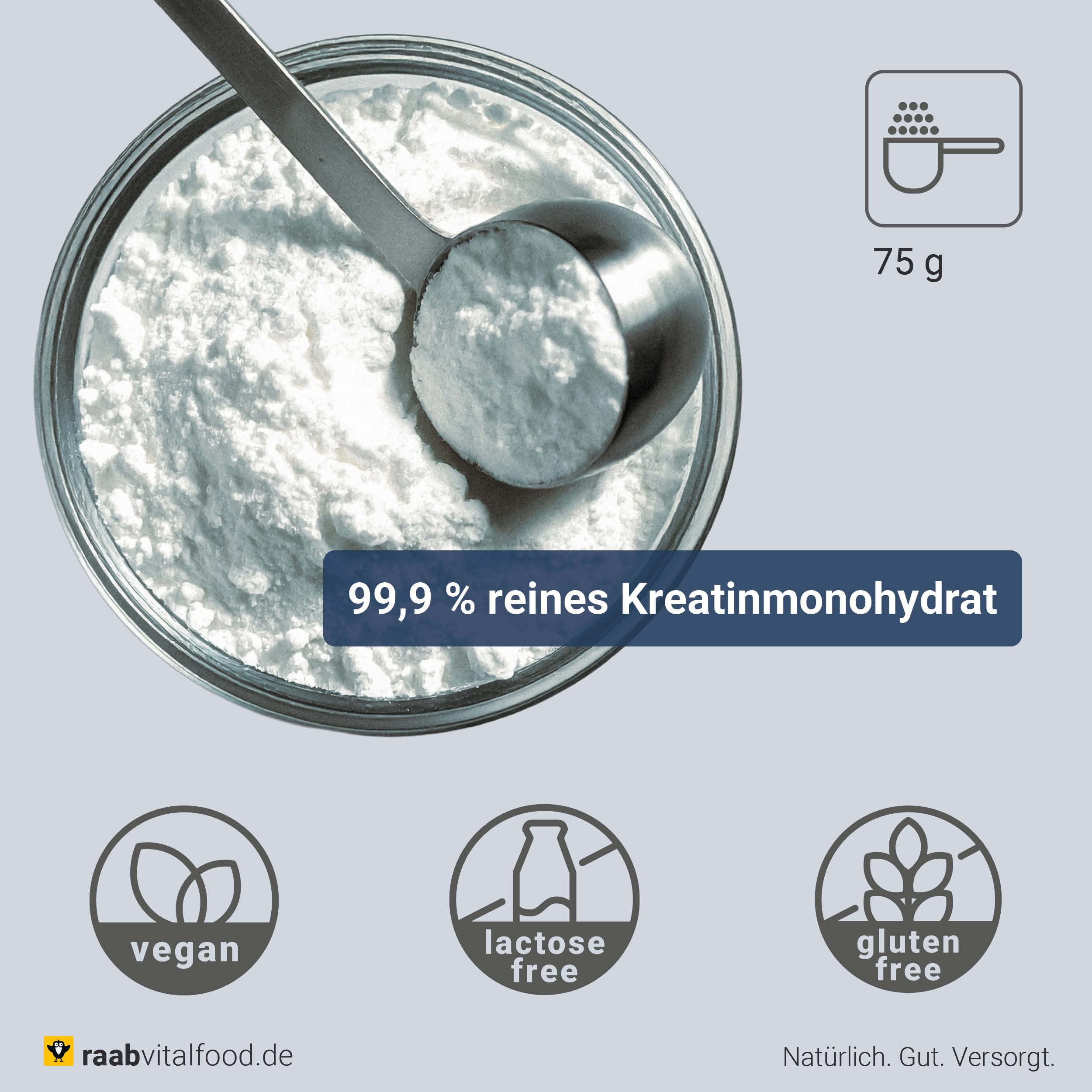 Raab® Kreatin Pulver Creavitalis® aus Deutschland (75 g) 2