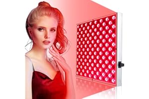 BAISEMAIN Led Red Light Therapy for Face Body 660nm 850nm Infrared Light Therapy Red Light Therapy for Body 12"x12" Red Light Therapy Lamp with Eye Protection Black Glass Gift for Women Men